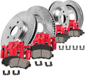 Powder Coated Red Calipers Rotors Ceramic Pads Performance Kit S986889