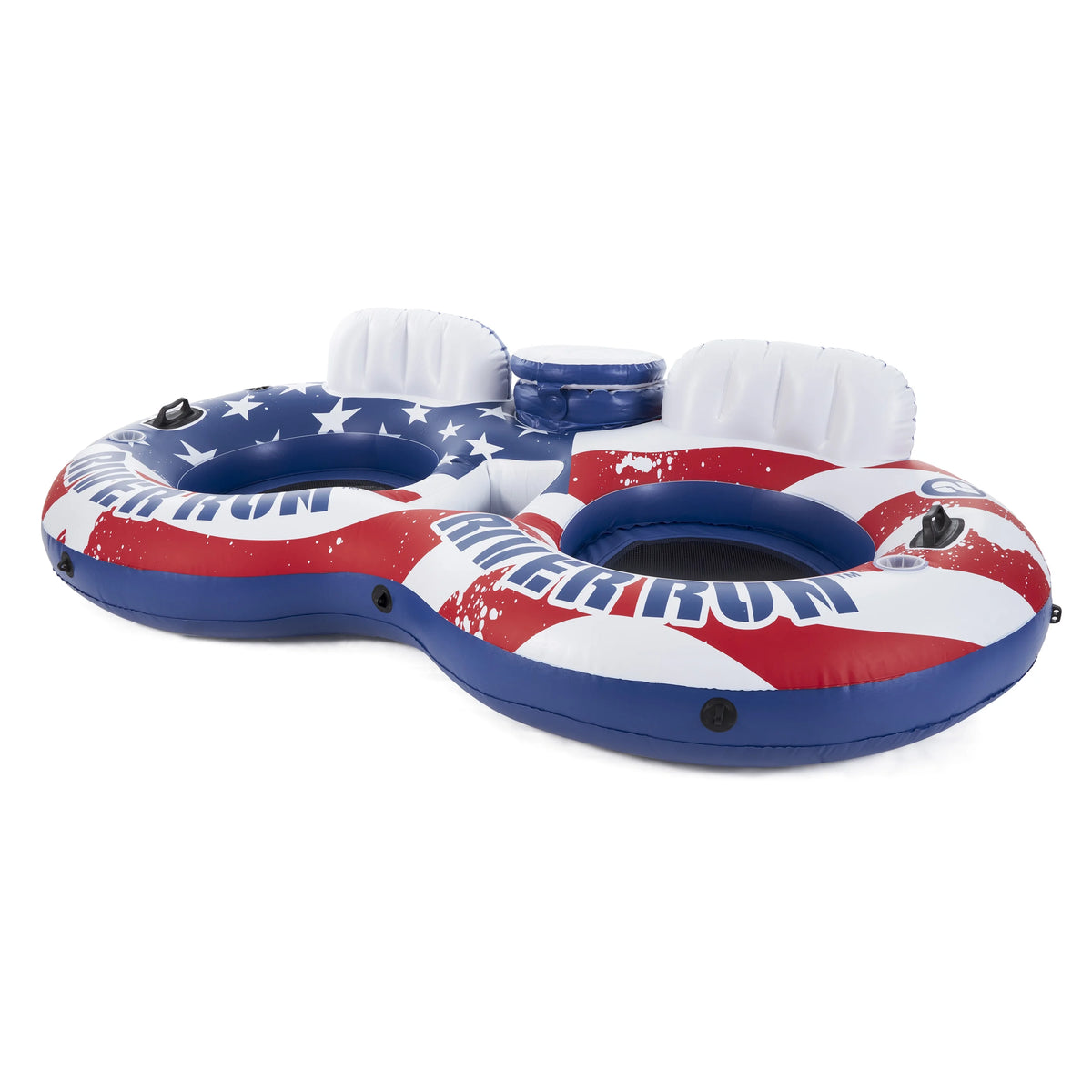 American Flag 2 Person Tube with Cooler and 2 Person Youth Inflatable Raft X665796