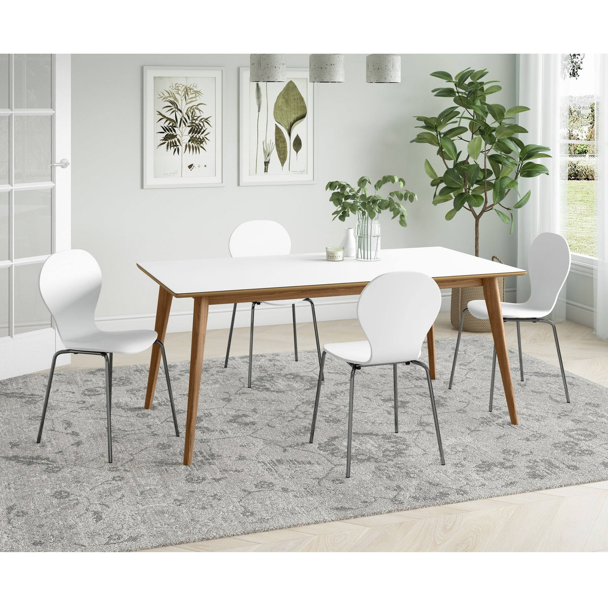 White/Natural Rectangular Dining Table Y35339