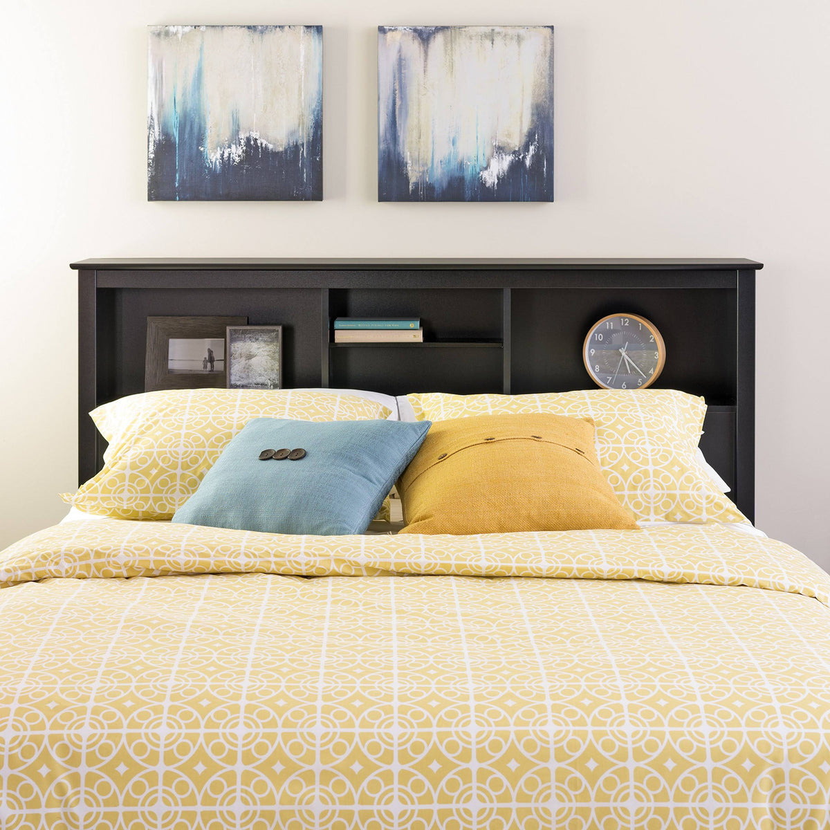 Black Full / Queen Bookcase Headboard P400025