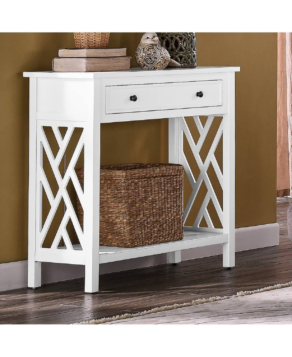 Wood Console Table with 4-Drawers W70015